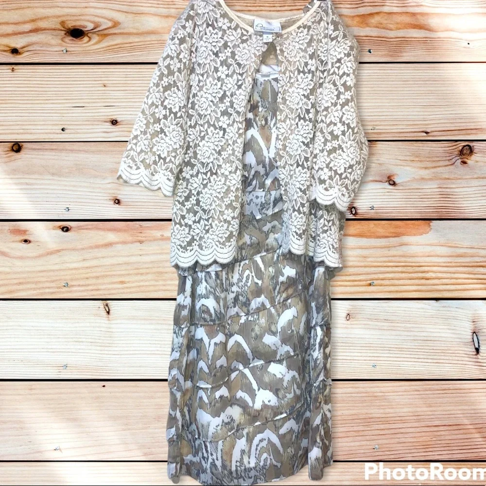 DressBarn 2 piece set dress sleeveless cardigan floral Lace NWT 8 M Bundle Deal - Picture 1 of 14